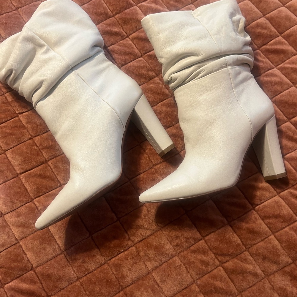 Toral off white slouchy leather boots